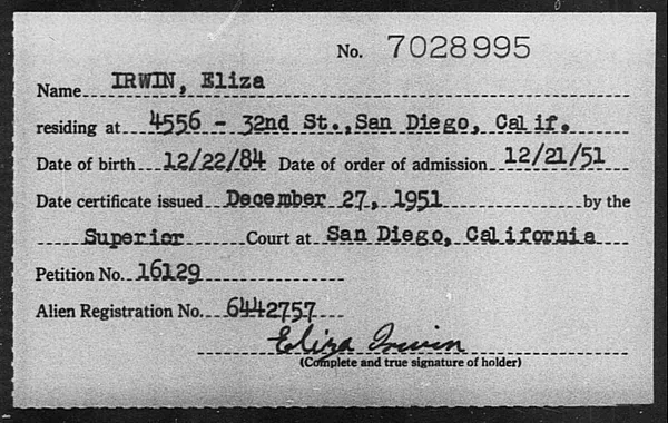 Irwin, Eliza - 1951