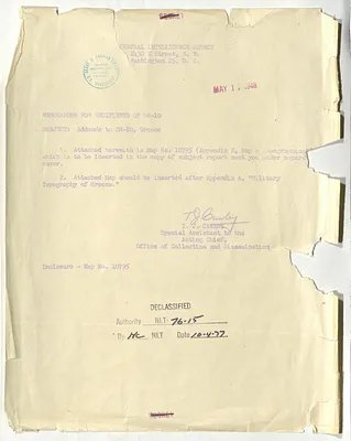 Memorandum from T. J. Cawley