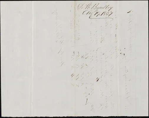 D. M. Bradley to W. A. Harrington, 19 August 1857
