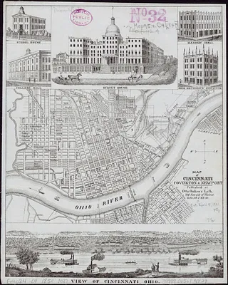Map of Cincinnati, Covington & Newport
