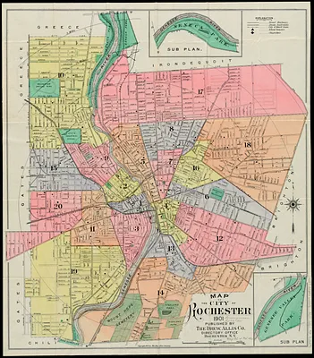 Map of the city of Rochester