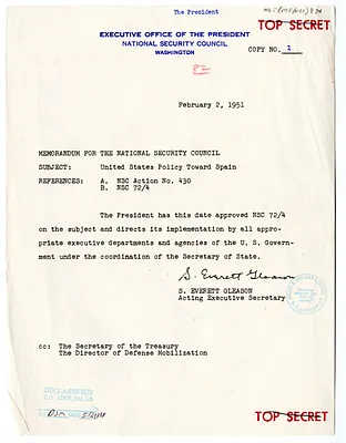 Memorandum from S. Everett Gleason to the National Security Council