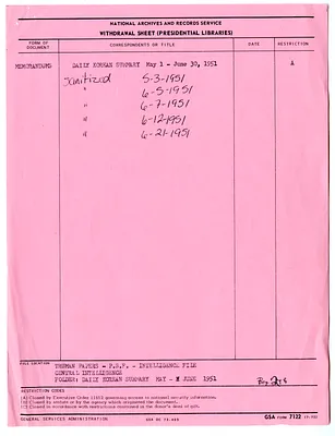 Memorandum, Daily Korean Bulletin