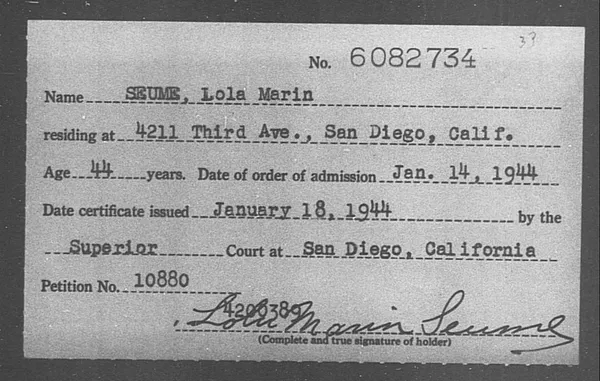 Seume, Lola Marin - 1944