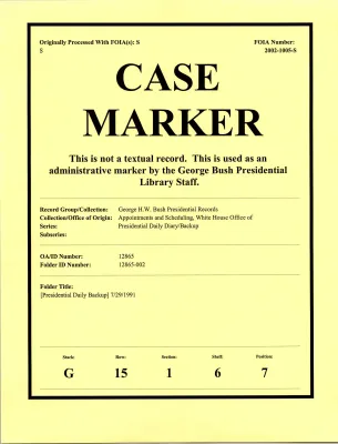 [Presidential Daily Backup] 7/29/1991