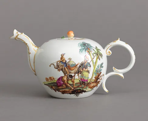 Teapot with Allegorical Scenes of "Africa" and "America"
