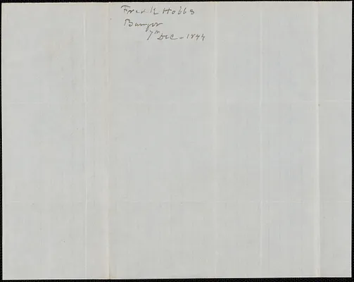 Frank Hobbs to George Coffin, 7 December 1844