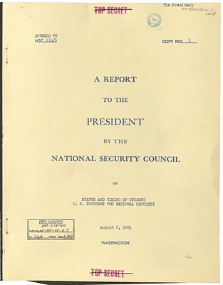 Annexes to National Security Council Report 114/1, Report to the President by the National Security Council on Status and Timing of Current United States Programs for National Security