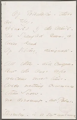 Emily Dickinson, Amherst, Mass., autograph manuscript poem: Of tribulation these are they, 1862