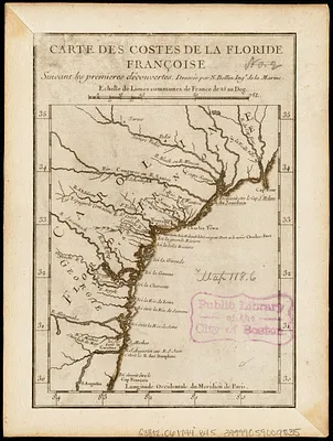 Carte des costes de la Floride Françoise