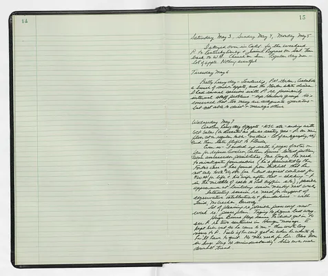 Handwritten journal entry for May 3, 1969-May 7, 1969