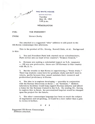 5/18/1965 Joint Statement of the President Following Discussion With the President of Korea