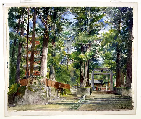 Avenue to the Temple of Iyeyasa, Nikko. Mid-day Sun.