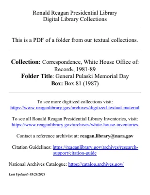 General Pulaski Memorial Day [1987]