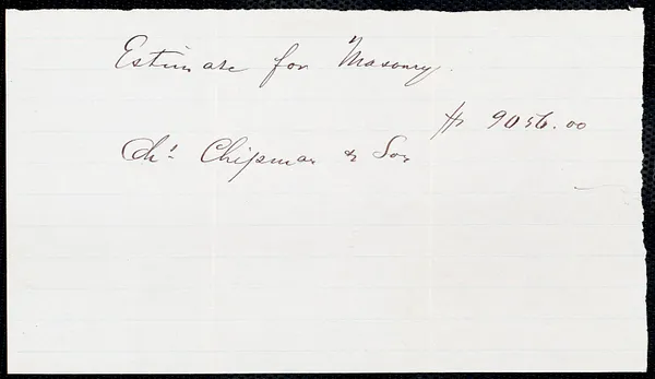 Estimate for masonry for library building
