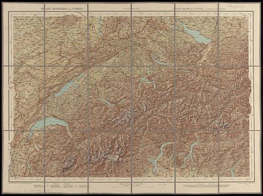 Relief-reisekarte der Schweiz