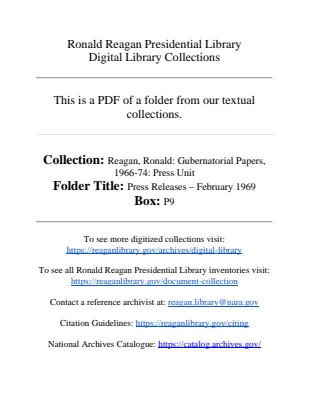 Press Releases - February 1969