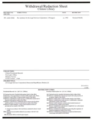 LSC [Legal Services Corporation] Democrats/ Republicans (Binder) [3]
