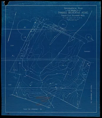 Topographical plan, land belonging to Pingree Recreative Assoc., Pigeon Cove, Rockport, Mass.