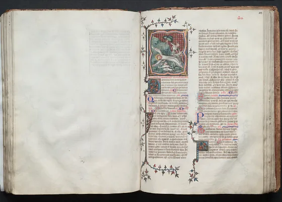 The Gotha Missal:  Fol. 103r, St. Andrew Being Tied to the Cross