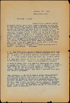 Bartolomeo Vanzetti typed letter (copy) to Luigia Vanzetti, Charlestown, 25 December 1923