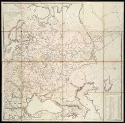 Carte de da partie européenne de l'empire de Russie
