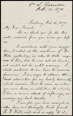 Letter from William Lloyd Garrison, Roxbury, [Mass.], to Samuel Joseph May, Oct. 16, 1870