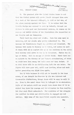 Draft of Section Number VIII of Report