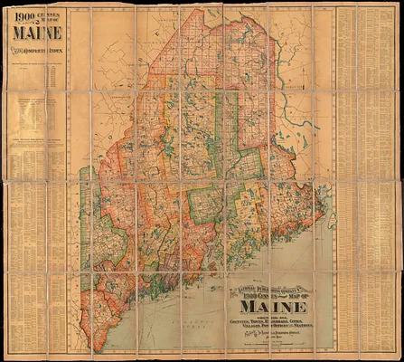 The National Publishing Company's 1900 census map of Maine