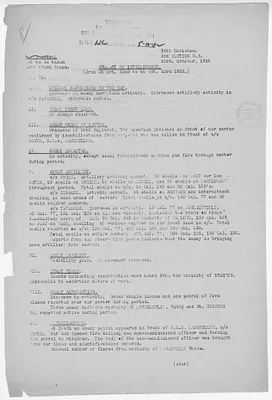 35th Division Summary of Intelligence, from Captain J. H. Cabaniss