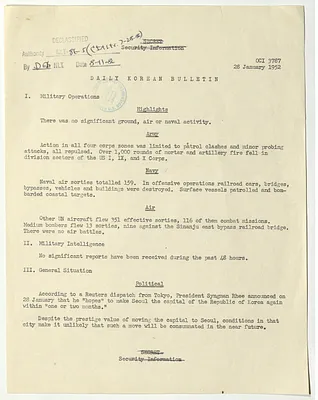 Memorandum, Daily Korean Bulletin