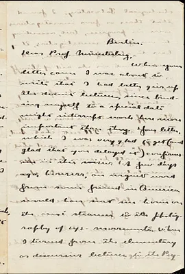 Angier, Roswell Parker, 1874-1946 autograph letter signed to Hugo Münsterberg, Berlin, 07 November 1903