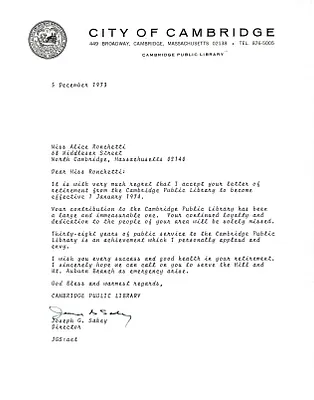 Library retirement acceptance letter