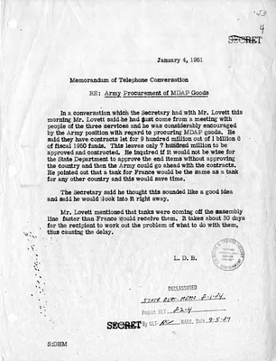Memorandum of Telephone Conversation with Secretary of State Dean Acheson and Deputy Secretary of Defense Robert Lovett