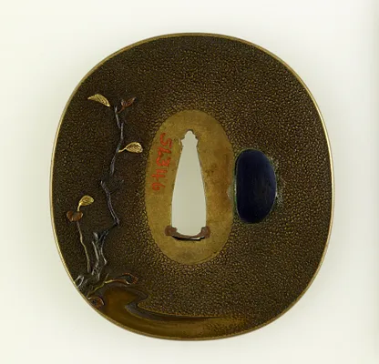 Tsuba with Stag Calling under the Autumn Moon