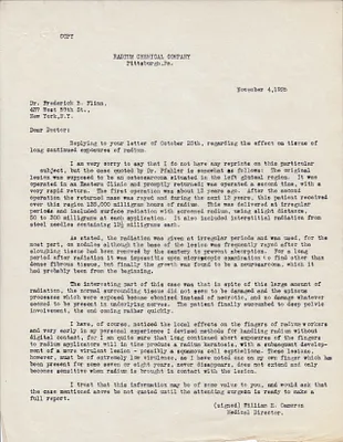 Letters Sent to Dr. Frederick B. Flinn, November 4, 1925