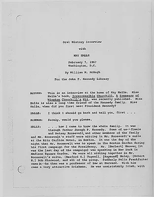 Kay Halle Oral History Interview February 7, 1967