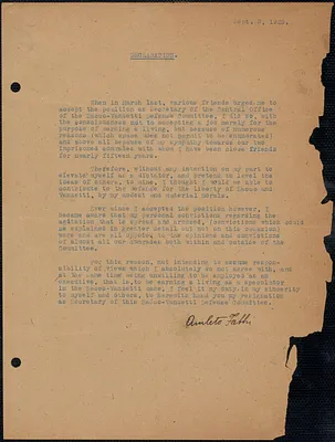 Amleto Fabbri typed document, [Boston, Mass.], September 3, 1925