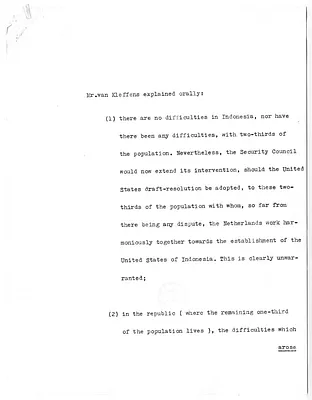 Memorandum of Comments from Netherlands Foreign Minister Eelco van Kleffens