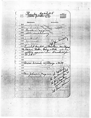 Lyndon Johnson's 1957 Desk Diary, beginning 4/25/1957