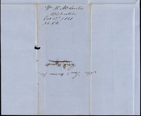 William H. McGrillis to Samuel Warner, 18 October 1851
