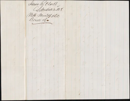 Isaac R. Clark to W. A. Harrington, 2 October 1858