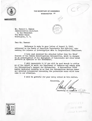 Correspondence Between Charles Sawyer and Donald S. Dawson with Attachments and Related Correspondence