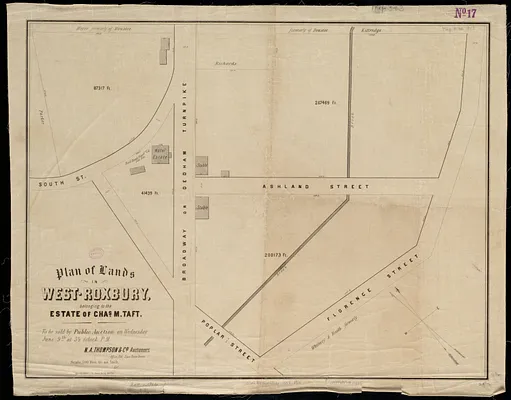 Plan of lands in West-Roxbury, belonging to the estate of Chas. M. Taft