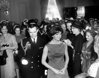 First Lady Jacqueline Kennedy Greets Guests before a Reception for the Wives of American Society of Newspaper Editors Members
