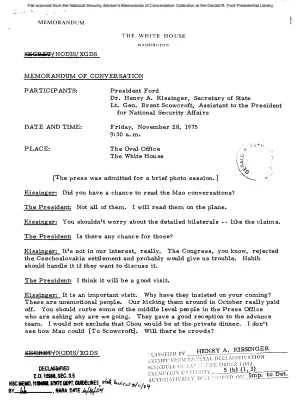 November 28, 1975 - Ford, Kissinger, Scowcroft