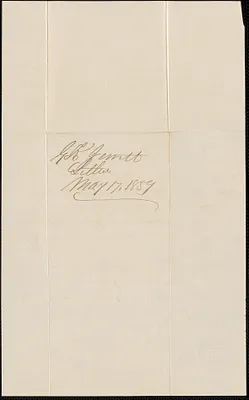 George K. Jewett to W. A. Harrington, 17 May 1859