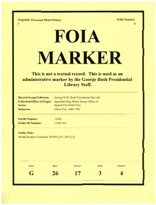 Buddy Roemer Fundraiser 9/30/91 [OA 6037] [1]