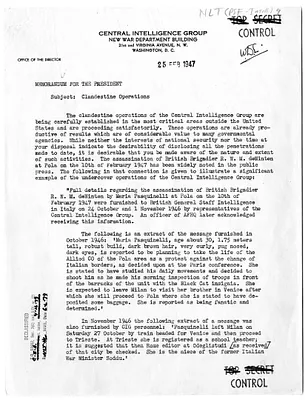 Memorandum from Lieutenant General Hoyt Vandenberg to President Harry S. Truman