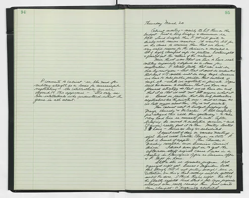 Handwritten journal entry for March 20, 1969